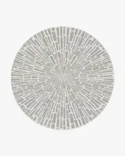 245' Round | Machine Washable Runner Rug | Kid & Pet Friendly | Indoor Rug | Jonathan Adler Gala Silver Grey Rug | Ruggable