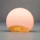 REACHER Wood Grain Sunrise Alarm Clock and Sound Machine Nightlight