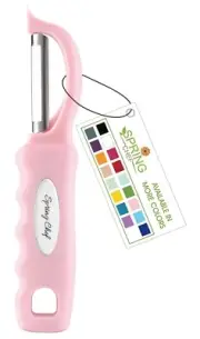 Chef Premium Swivel Vegetable Peeler, Soft Grip Handle and Ultra Sharp Pink
