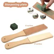 Dual Sided Leather Blade Strop Cutter Razor Sharpener Polishing Wooden Handle #T