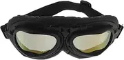 PLAFOPE Retro Style Motorcycle Riding Goggles Windproof Glasses for Adults Cycling Night Vision Winter Riding