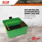 Mtm H50-rm Deluxe 50-round Rifle Ammo Box 220 Swift 22-250 243 308 Win