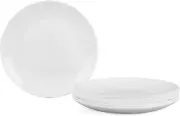 7.5 Inch Salad Appetizer Plate Set of 6, Lightweight Opal Glass round White Plat