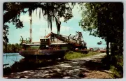 c1960s McDermott's Derrick Barge Morgan City Louisiana Vintage Postcard