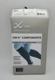 CW-X Stabilyx Calf Support Sleeve Mens Medium Black/Blue NEW MSRP$45 34-38cm