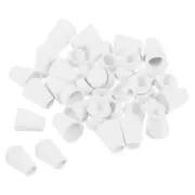 Bell End Stopper Cord Rope Lock for Drawstring Bag, White 100pcs