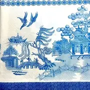 PNC Willow Napkins, Blue/White, 33 x 33 cm (Pack of 20)
