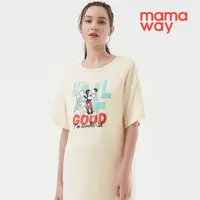在飛比找momo購物網優惠-【mamaway 媽媽餵】迪士尼早安米奇孕哺居家洋裝(居家服