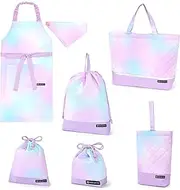 COLORFUL CANDY STYLE NT607700 Kindergarten Entrance School Entrance 6-Piece Set, Lesson Bag, Quilting (with Gusset), Shoe Case, Drawstring Bag, Gymnastics Clothing Bag, Lunch Bag, Cup Bag, Small