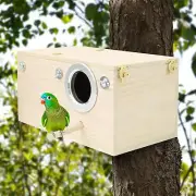 Wooden Bird Breeding Nest Box Parakeet Budgie Cockatiel Nesting Window