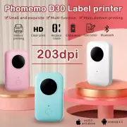 Phomemo D30 Mini Pocket Thermal Label Maker Machine Bluetooth Wireless Printer