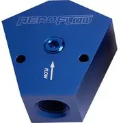 Aeroflow Billet Y-Block with 1/8" NPT Port - 1/2" to 3/8", AF451-10-08