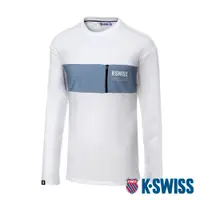 在飛比找PChome24h購物優惠-K-SWISS Panel Tee長袖T恤-男-白/藍