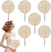 Woven Fan, Hand Weaving Handmade Palm Fan - Bohemian Cooling Supplies Natural Handheld Home Decor Wedding Favors for Women Couple Guests
