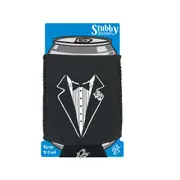 Tuxedo White - Funny Novelty Stubby Holder With Base