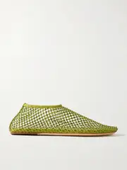 [Christopher Esber] Christopher Esber - Minette Crystal-embellished Mesh Ballet Flats - Green - IT39 IT 39 Green