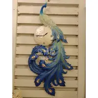 在飛比找蝦皮購物優惠-高雄．黛博拉家飾精品． 鄉村歐式古典藍色立體孔雀鐘/掛鐘/ 