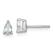 14k White Gold 1/2 ctw Lab Grown Diamond VS/SI+ G+ Pear 4 Prong Heavy Wt. Stud Earrings