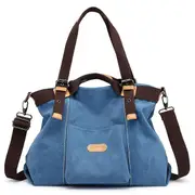 Canvas Tote Handbags Vintage Front Pockets Shoulder Crossbody Bags