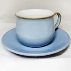 COLONIAL BLUE by Denby Demi Tasse Cup & Saucer NEW NEVER USED Made in England