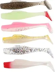 LAPYAPPE 1Set Reusable Soft Fishing Baits Realistic Tail Lures for Freshwater Saltwater Fishing Lightweight Brightly Colored Fishing Accessories for Anglers