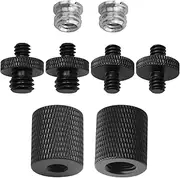 2PCS Tr Conversion Screw for Digital SLR Cameras Shoulder Straps Flash Bracket and Tr Adapter for Live Streaming (1/4 inch to 3/8 inch Female) Black