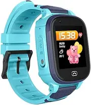 TAVICE Kids 4G GPS Smart Watch, Waterproof Phone Smartwatch, Worldwide Real-time Tracking Video Phone Call Camera SOS Alarm Touch Screen Pedometer Anti-Lost GPS Tracker Watch for Birthday Gift (BLUE)