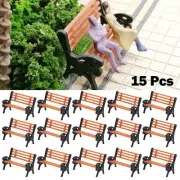 15PCS HO Scale Model Train Park Bench And Chair Set For Sand Table Model Making