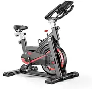 Indoor Cycling Bike-15Lbs Flywheel Belt Drive Stationary Bicycle Exercise Bikes with LCD Monitor for Home Cardio Workout Bike Training - Black Portable