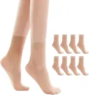 [G&Y] 9 Pairs Women's Ankle High Sheer Pop Nylon Socks, 20D Transparent Thin Silk Short Sheer Socks