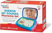 hand2mind Mirror My Sounds Phoneme Set, Phonics Flash Cards, Speech Therapy Tools, ESL Teaching Materials, Kindergarten Learning Activities, Ages 3-8, Includes 1 Mirror and Booklet in a Plastic Case