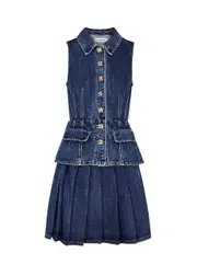 Self-portrait Embellished Denim Mini Dress - 10 (UK10 / S) 10 (UK10 / S)