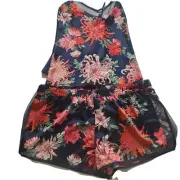 Bras N Things Short cami pyjamas Size 16 satin floral native mother's day