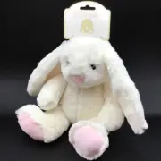 Kellytoy Kellybaby 9.5" Sitting Bunny Rabbit w Rattle White Plush Easter Stuffed