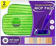 Reusable Mop Pads Compatible with Swiffer Wetjet - 12 Inch Washable Microfiber Mop Pad Refills Pads Compatible with Spray Wet Jet Mop Heads for Floor Cleaning (2 Pack)