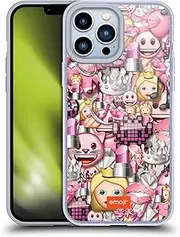 [Head Case Designs] Officially Licensed Emoji Pink Full Patterns Gel Case [Military Grade Protection] Compatible with Apple iPhone 13 Pro Max