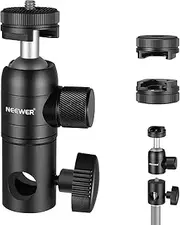 NEEWER 3 Pack Light Stand Mount Adapter with Cold Shoe, 1/4" Screw Mini Ball Head, Reversible Mount Plate for Camera Monitor Ring Light, Fits Flat Head Light Stand/Boom Arm/C Stand, Max Load 22lb/10kg