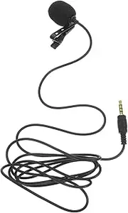 FELTECHELECTR Clip Lavalier Microphone for Phone Durable Lightweight and Sound for Video Recording Compatible with Smartphones Tablets and Computers for Go Use