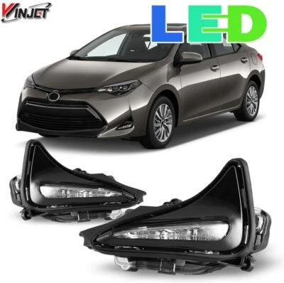 WINJET Factory Style Front Bumper LED DRL Fog Lights Fits 2017 Toyota Corolla (for: Toyota)