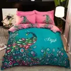 3D Cartoon Peacock NAO4788 Bed Pillowcases Quilt Duvet Cover Set Queen King Fay