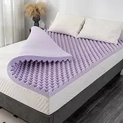 3 Inch Egg Crate Queen Memory Foam Mattress Topper, Cooling Gel Infused Foam Mattress Topper for Pressure Relief, CertiPUR-US Certified Queen Bed Topper, Purple, 60"×80"