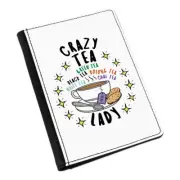 Crazy Tea Lady Stars Passport Holder Cover Case Mum Girlfriend British