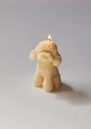 [DECOR ATE ME STUDIOS] White Poodle Candle