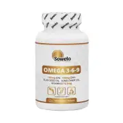 SOWELO OMEGA 3-6-9 Softgels HEALTHY FATTY ACIDS ENRICHED WITH ALA : Pack of 3