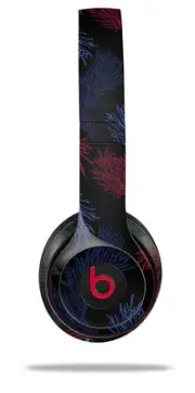 Skin Wrap for Beats Solo Wireless 2 3 4 Floating Coral Black SKIN ONLY