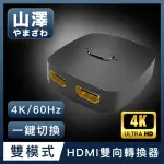【山澤】HDMI 2進1出/1進2出4K 60HZ高畫質3D影像支援雙向螢幕切換器