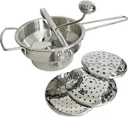 Dickly Food Mill Stainless Steel, Rotary Food Mill Manual with Hand Crank Supplies, with 3 Milling Discs Ergonomic Design for Jams