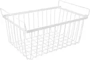 LOORGVEL Stackable Freezer Organizer Bin: Deep Chest Metal Wire Basket - Sort Meat Food Storage Container - Inside Hanging Rack Foldable Handles For Refrigerator Bottom Snack