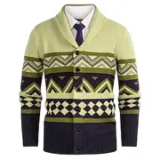 Men's Cardigan Sweater Cropped Sweater Knit Sweater Ribbed Knit Regular Tops Buttons Argyle Lapel Fashion Classic Vacation Daily Wear Clothing Apparel Fall Wi