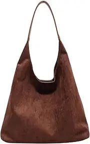 [Generic] Brown Suede Bag, Brown Suede Bags for Women, Chocolate Brown Suede Bag